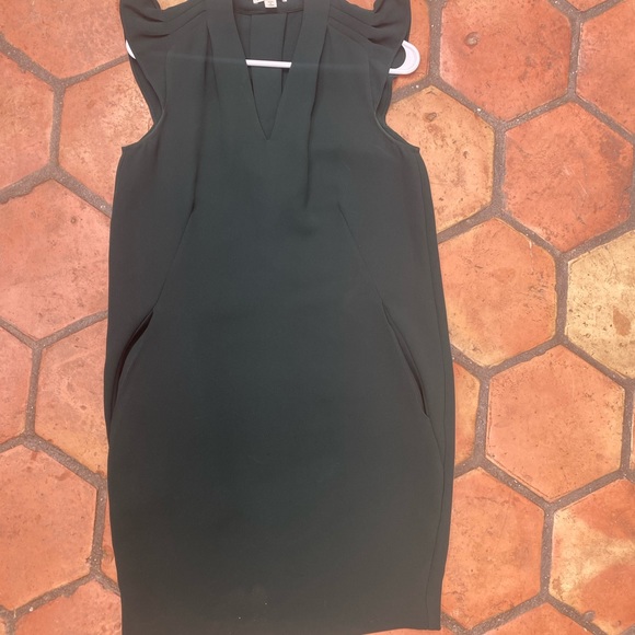 Whistles Dark Green Dress Size 36 Midi length with cap sleeves - Picture 2 of 3